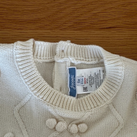 Jacadi Elegant White Knit Footie - Picture 2 of 4
